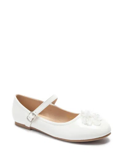 Tulleen Kids' Selene Floral Ballet Flats In White