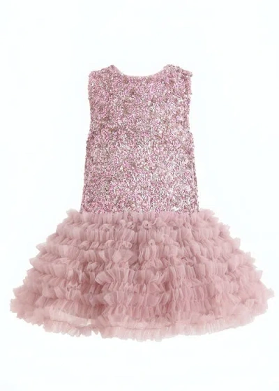 Tulleen Kids'  Sequin & Tulle Party Dress In Pink
