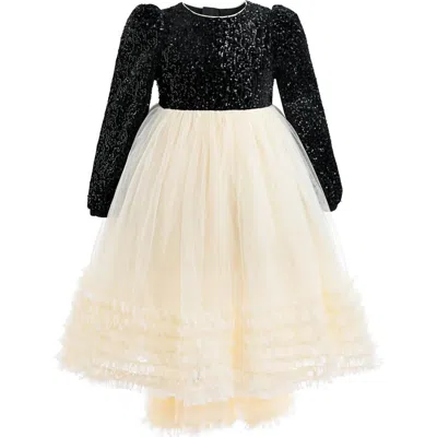 Tulleen Kids'  Sequin Bow T-shirt & Skirt Set In Neutral