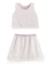 Tulleen Sequin-embellished Feather-trim Skirt Set (set Of Two) In Pink