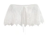 Tulleen Sequin Tie-front Stole In White