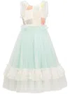 Tulleen Sequined Flared Dress In Blue
