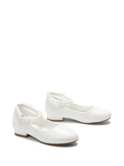 Tulleen Kids' Seraphina Floral Ballet Flats In White
