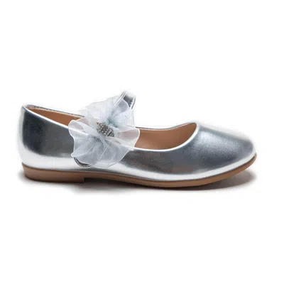 Tulleen Silver Haile Rhinestone Flower Flats