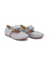Tulleen Sparkly Silver Bow Ballerina Flats In Silver