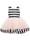 TULLEEN STRIPE-PATTERN TULLE DRESS