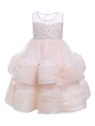Tulleen Kids' Sweetberry Embellished Tulle Dress In Pink