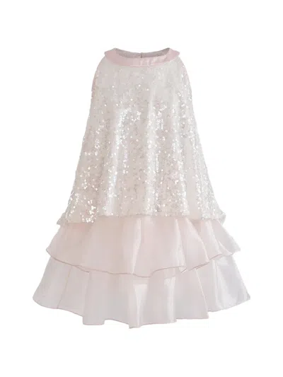 Tulleen Kids' Sylvara Sequin-embellished Ruffled Skirt Set In White