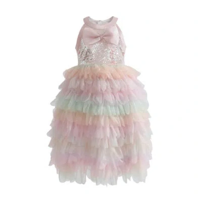 Tulleen Kids' Sylvette Sequin-embellished Tiered Dress In Multi