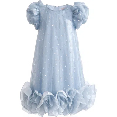 Tulleen Kids' Thalina Ruffled Dress In Blue