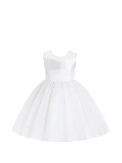 Tulleen Kids' Tulle-skirted High-low Dress In White