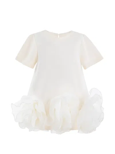 Tulleen Babies' Verina Ruffled-hem A-line Dress In White
