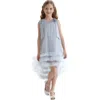 Tulleen Kids' Violeta Ruffled Tulle-overlay Dress In Blue