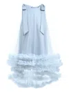 Tulleen Violeta Ruffled Tulle-overlay Dress In Blue