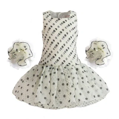 Tulleen Kids' Calivra Polka Dot Dress In White