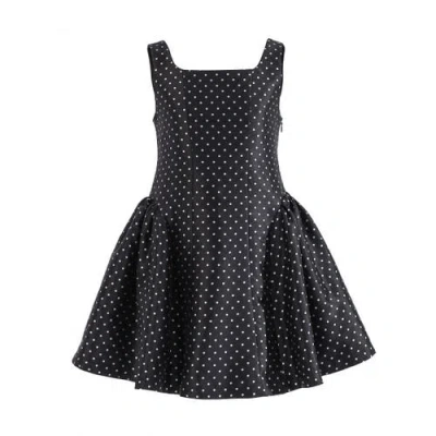 Tulleen Kids'  Vivienne Polka Dot Dress In Black