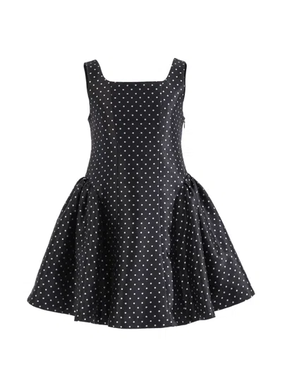 Tulleen Kids' Vivienne Polka-dot Dress In Black