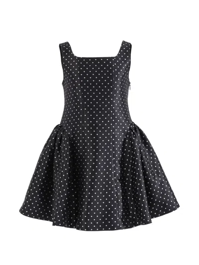 Tulleen Kids'  Vivienne Polka Dot Dress In Black