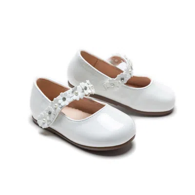 Tulleen White Amelia Floral Band Flats