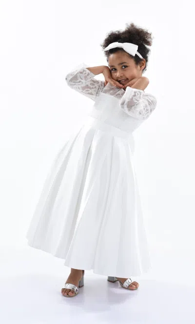 Tulleen Kids'  White Arcadia Satin Dress