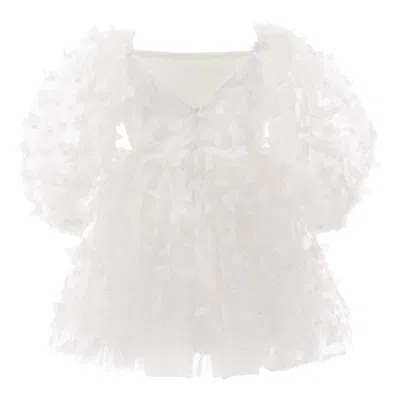 Tulleen Kids'  White Bell Mariposa Dress