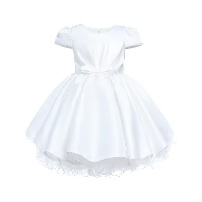 Tulleen Kids'  White Bow Short Solera Dress