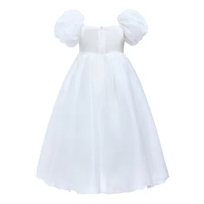 Tulleen Kids'  White Janelle Applique Teacup Gown
