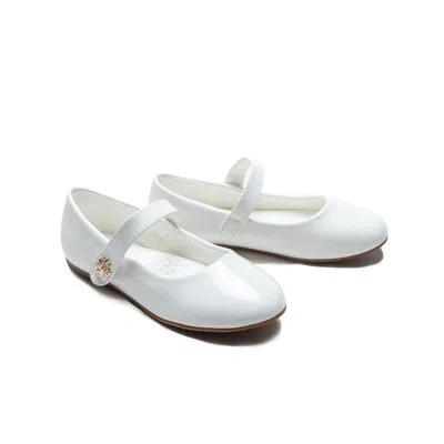Tulleen White Maleia Clover Charm Flats