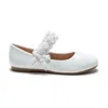 Tulleen White Patent Rose Pearl Doily Flats In White