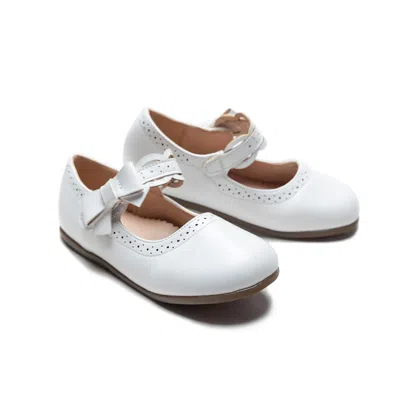 Tulleen White Ribbon Banded Flats In Multi