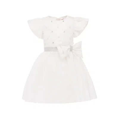 Tulleen Kids'  White Sevilla Teacup Bow Dress
