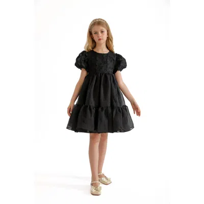 Tulleen Kids' Wiona Tulle Dress In Black