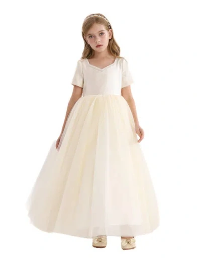 Tulleen Kids'  Yvette Dress In Ivory