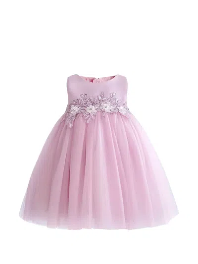 Tulleen Babies' Ribbon-bloom Gown In Purple