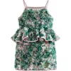 Tulleen Kids'  Zinnia Textured Skirt Set In Green