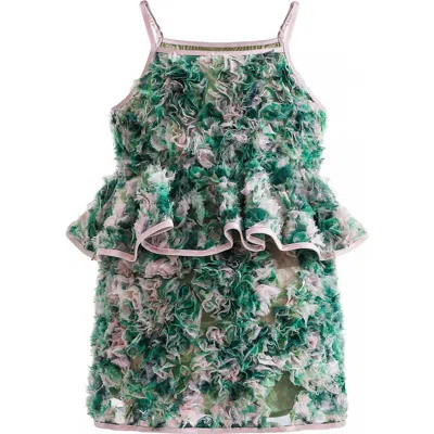 Tulleen Kids'  Zinnia Textured Skirt Set In Green
