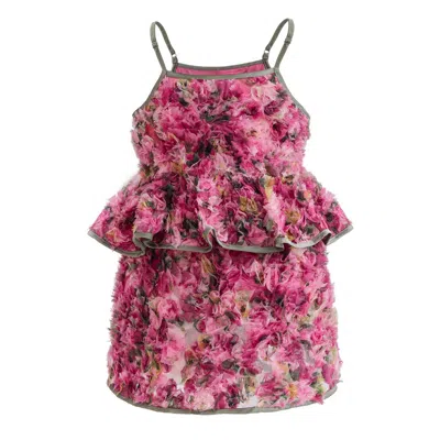 Tulleen Kids'  Zinnia Textured Skirt Set In Pink