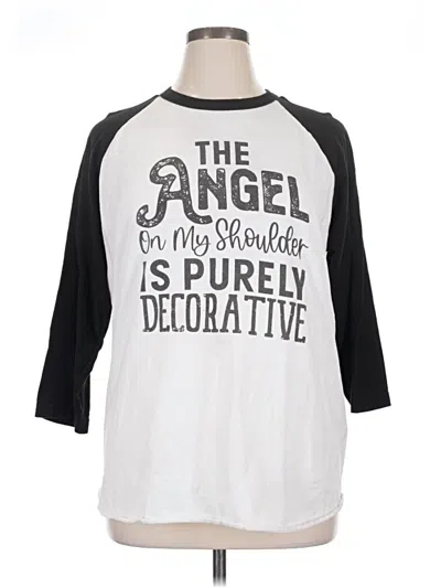 Pre-owned Tultex 3/4 Sleeve T-shirt In White