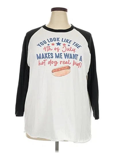 Pre-owned Tultex 3/4 Sleeve T-shirt In White
