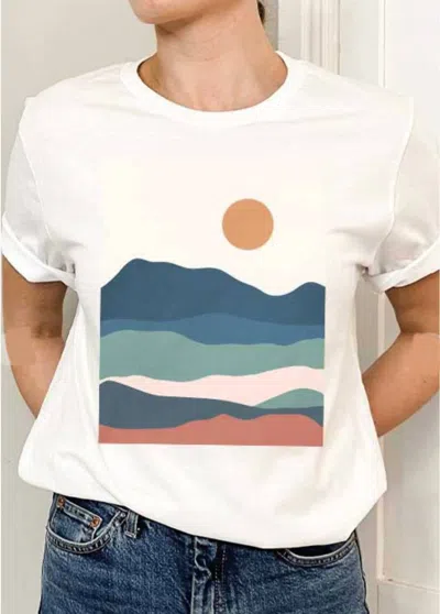 Tultex Apparel Short Sleeve Graphic Tee In Sunset In Pink