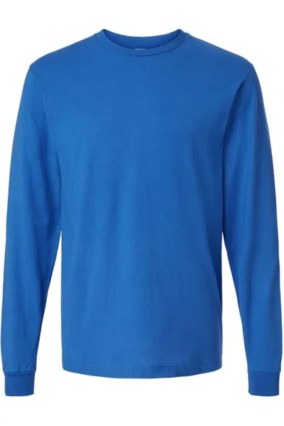 Tultex Fine Jersey Long Sleeve T-shirt In Blue