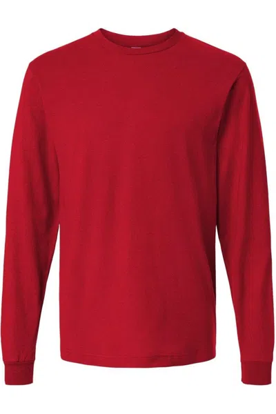 Tultex Fine Jersey Long Sleeve T-shirt In Red