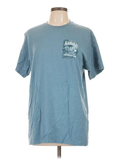 Pre-owned Tultex Short Sleeve Top Teal Crew Neck Tops