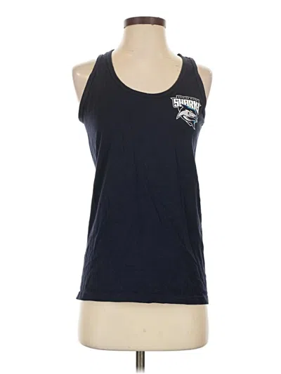 Pre-owned Tultex Tank Top Blue Halter Neckline Tops