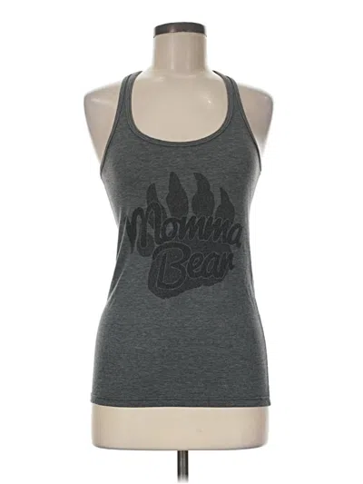 Pre-owned Tultex Tank Top Gray Halter Neckline Tops