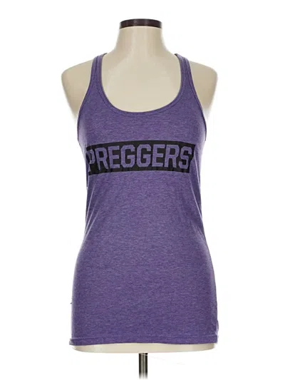Pre-owned Tultex Tank Top Purple Halter Neckline Tops