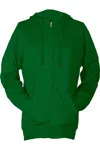 Tultex Unisex Beach Full-zip Hooded Long Sleeve T-shirt In Green