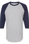 Tultex Unisex Fine Jersey Raglan T-shirt In Grey