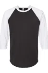 Tultex Unisex Fine Jersey Raglan T-shirt In Multi