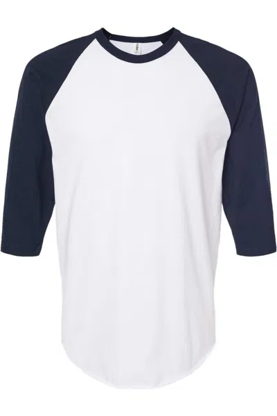 Tultex Unisex Fine Jersey Raglan T-shirt In Multi